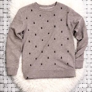 J.Crew Jewel Embellished Sweatshirt Small Heather Gray
